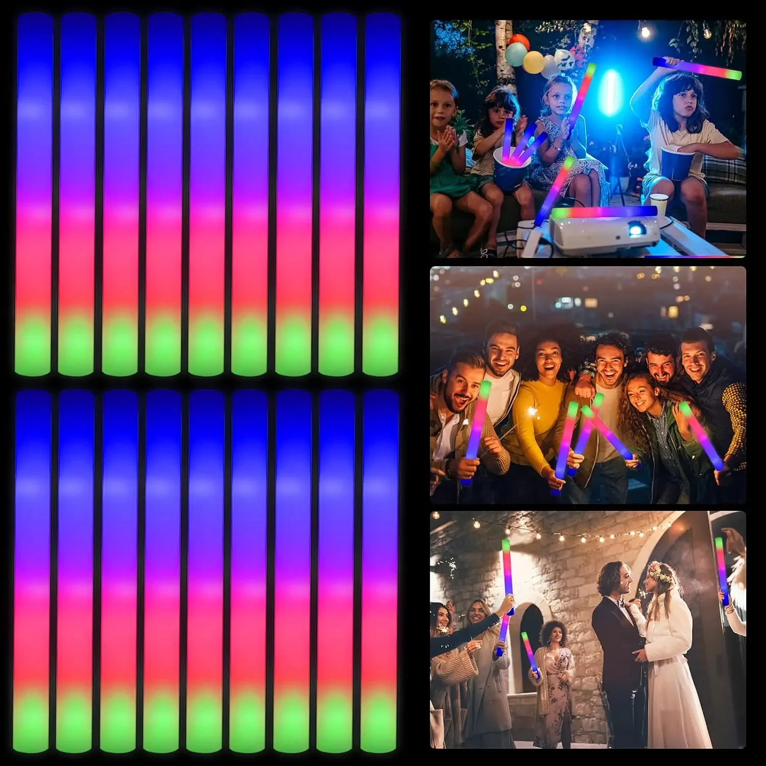 Flashing Led Foam Sticks Party - 1Z-50PCS Tongkat Busa LED Bercahaya untuk