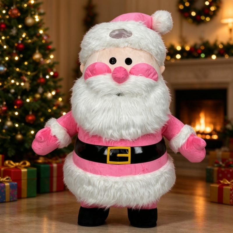 Costumes - Kostum Maskot Santa Claus Merah Muda,