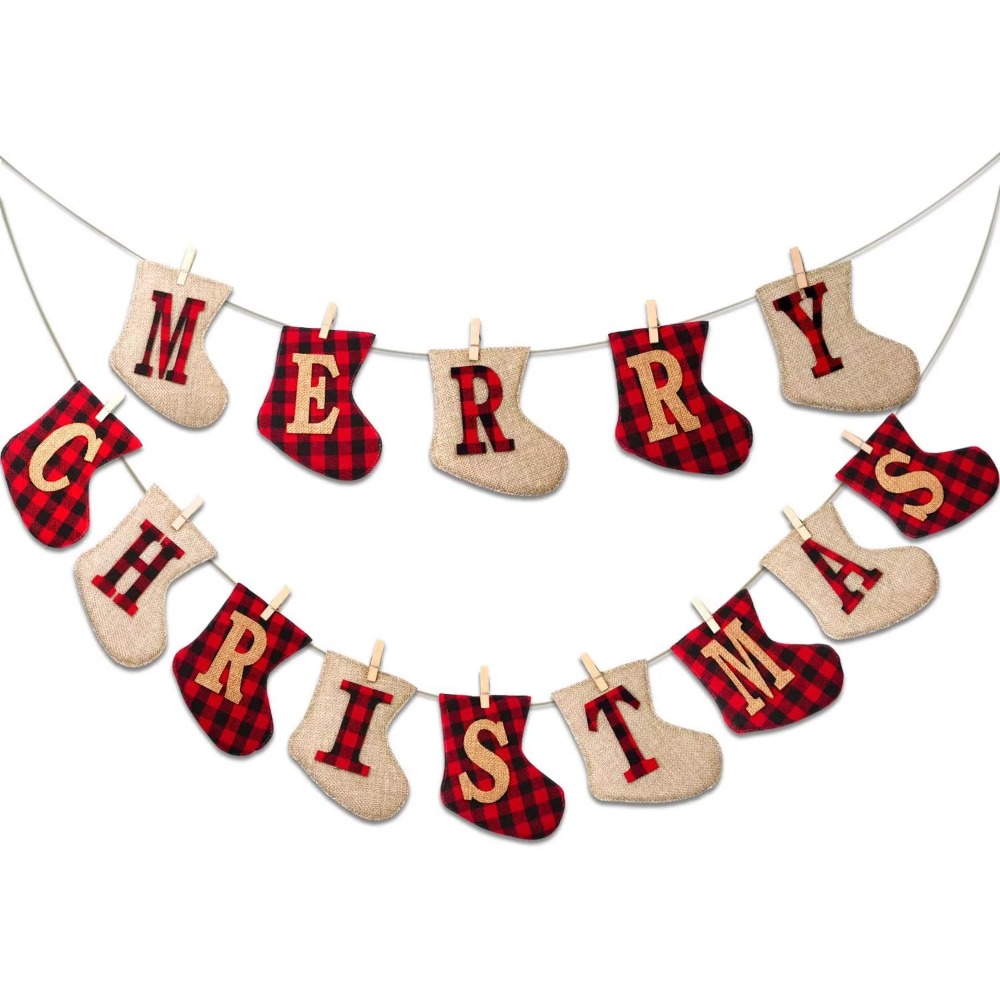 Party Supplies - Hiasan Gantung Natal Berbentuk Kaus Kaki,