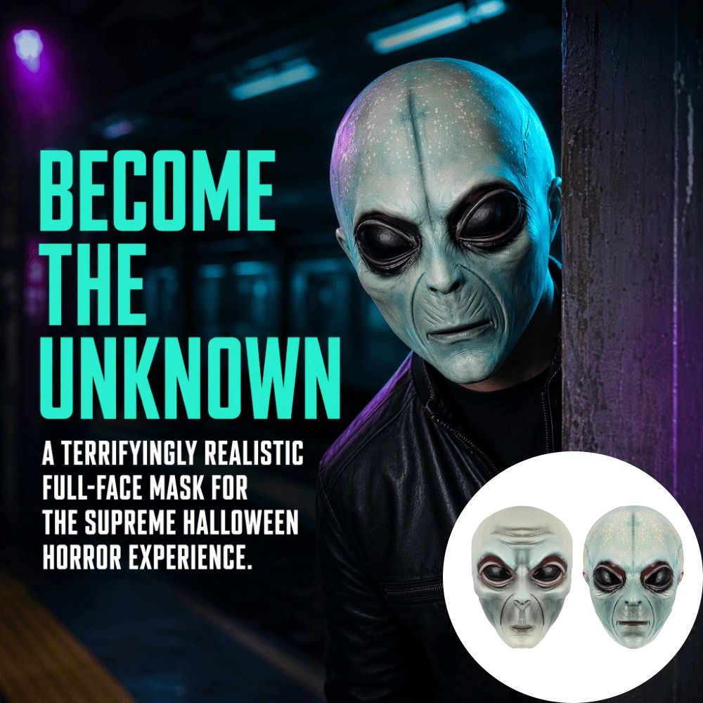 Topeng Alien Bahan Latex, Tope - Latex Alien Mask Realistic ulasan dan harga